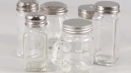 Food Grade 150ml Glass Salt and Pepper Shaker with Butterfly Caps