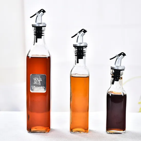 Oil and Vinegar Olive Oil Bottle Glass Olive Oil Dispenser 250ml Oil and Vinegar Dispenser with Pour