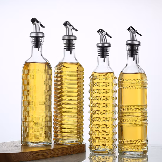 Oil and Vinegar Olive Oil Bottle Glass Olive Oil Dispenser 250ml Oil and Vinegar Dispenser with Pour
